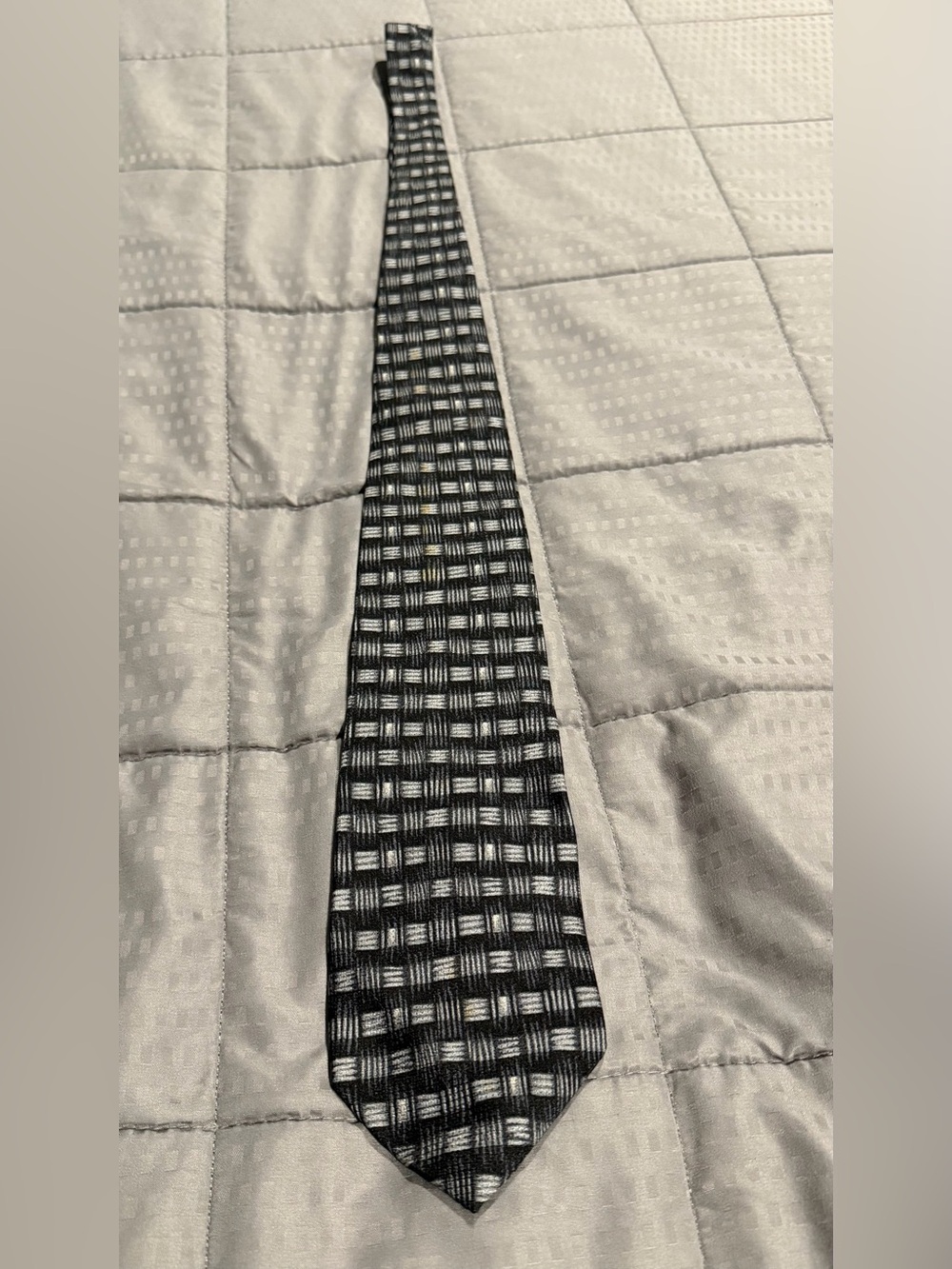 Dockers Black and Gray Checkered Men's Dress Tie
